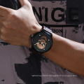 WWOOR 8867 Men Watch Quartz Wristwatch Gold Luxury Brand 3D Gold Skull Watches Leather Relojes populares en colombia